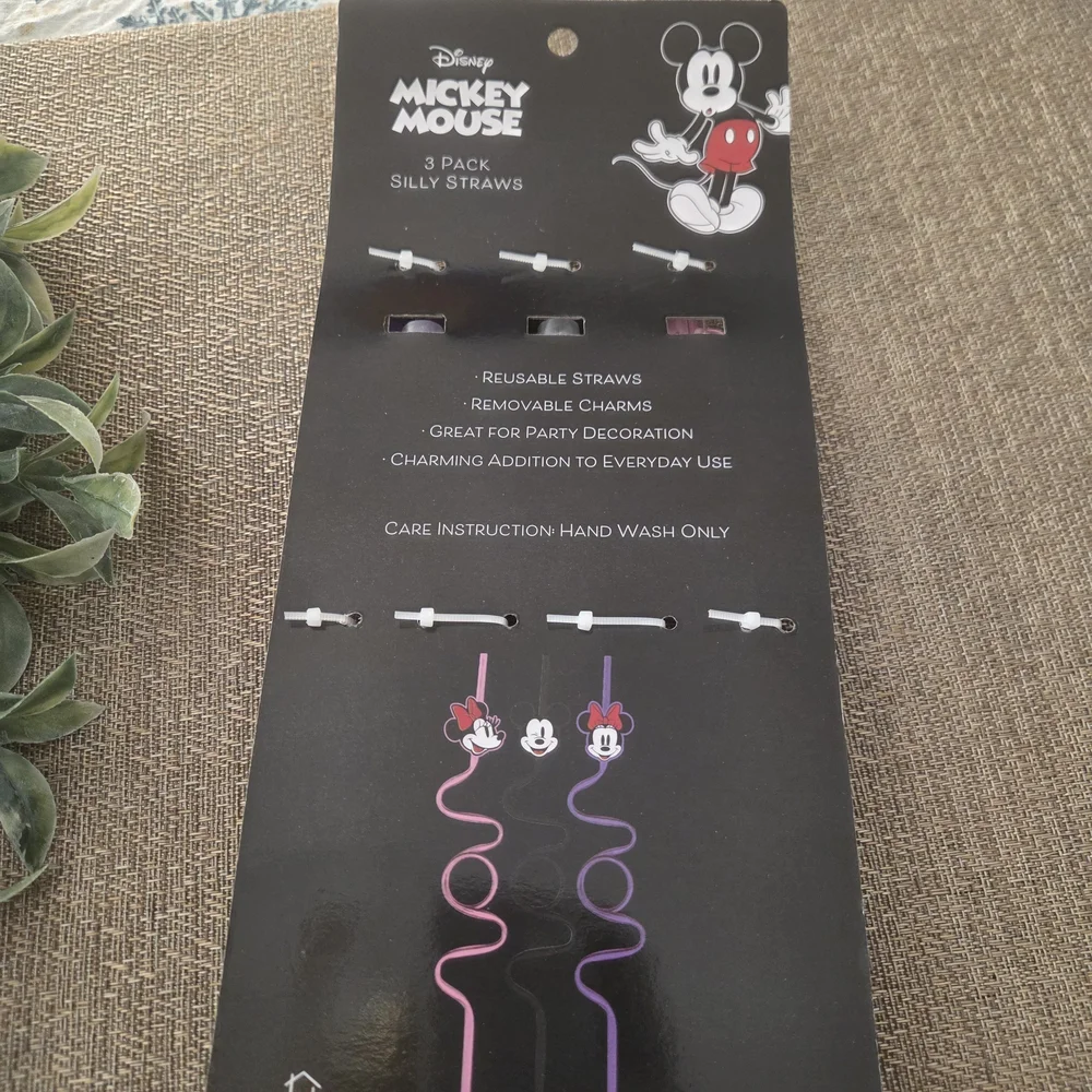 Disney Mickey Mouse Silly Straws - Black, Purple, Pink